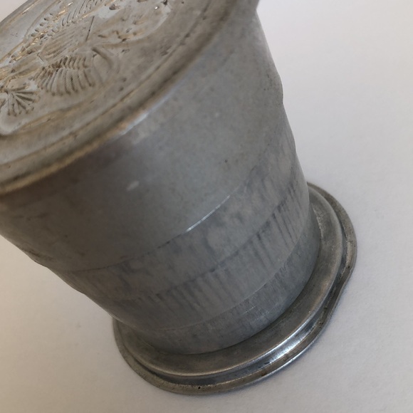 Vintage Girl Scout Collapsable Aluminum Cup And Pin With Safety Pin Clasp - Picture 6 of 15